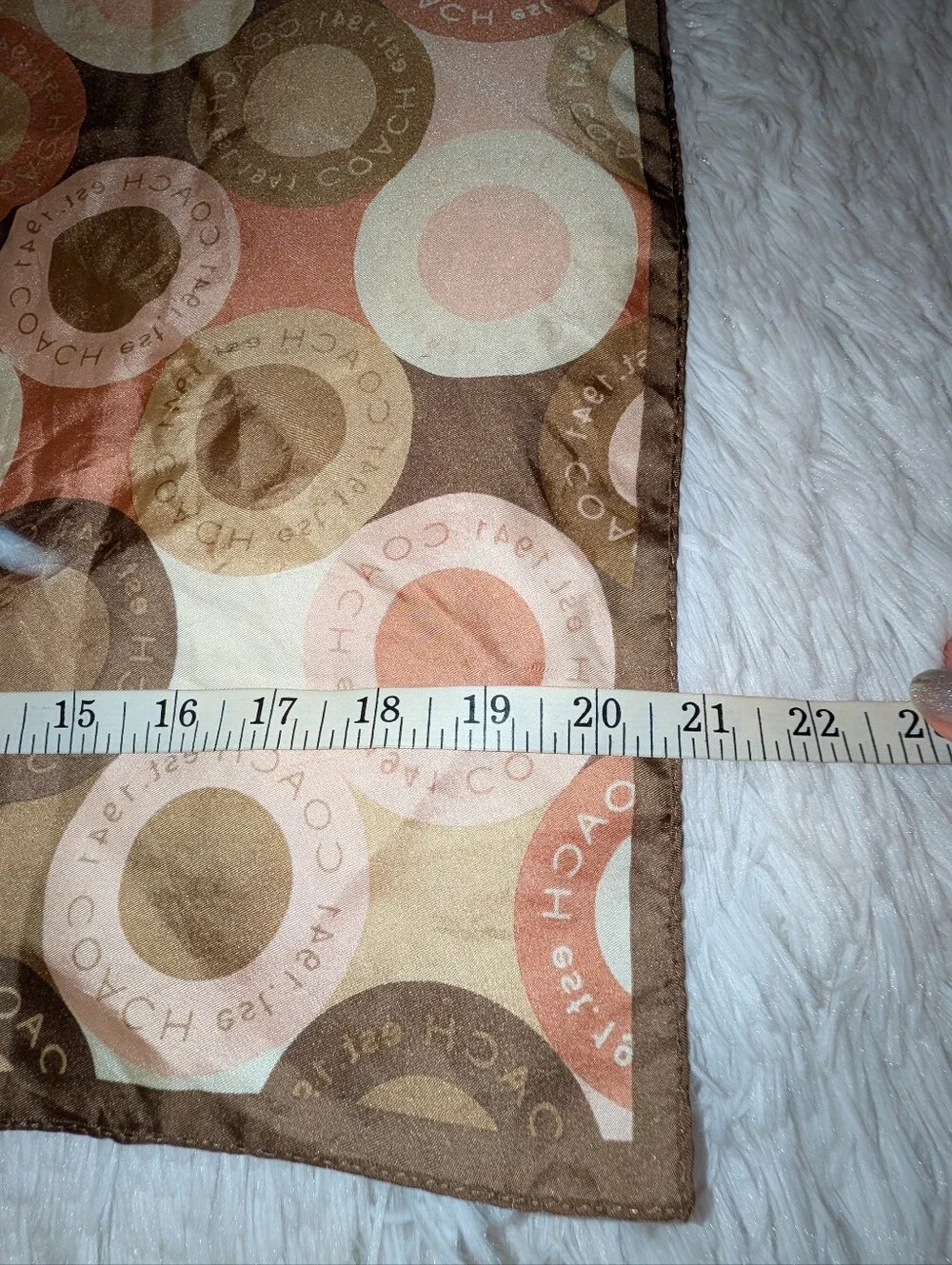 COACH Snaphead Logo Print Silk Scarf 21